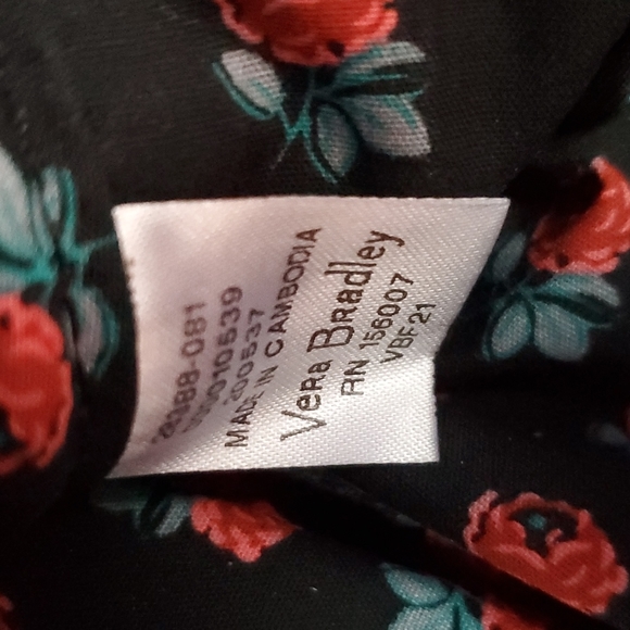 VERA BRADLEY ~ Zipper Closure Black Adjustable Shoulder Bag Multi-Pockets - Picture 10 of 15